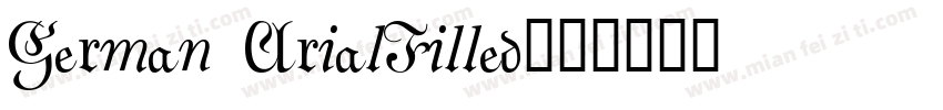 German ArialFilled字体转换